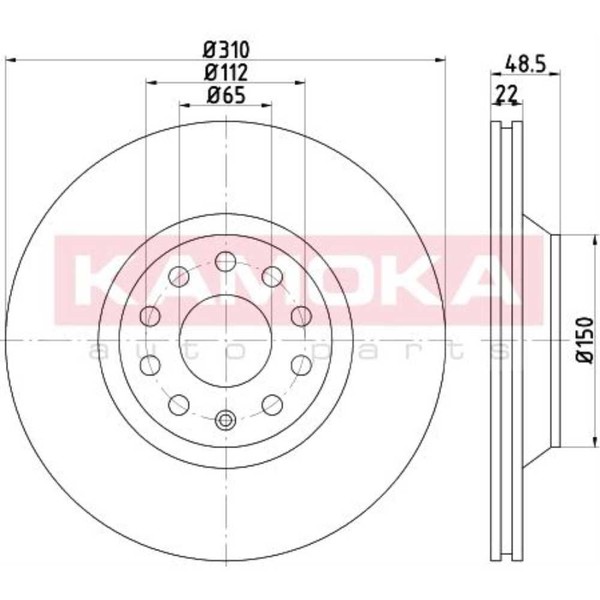 Kamoka 2X Bremsscheibe Hinten Ø310 Mm FüR VW Passat Variant 3C5 2.0 TDI 16V 365-image