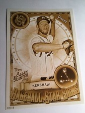 2019 Topps Allen & Ginter Baseball Star Signs 5x7 Clayton Kershaw Dodgers 02/10