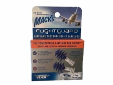 Mack's Flightguard Airplane Pressure Relief Earplugs Ear Discomfort Fly Noise