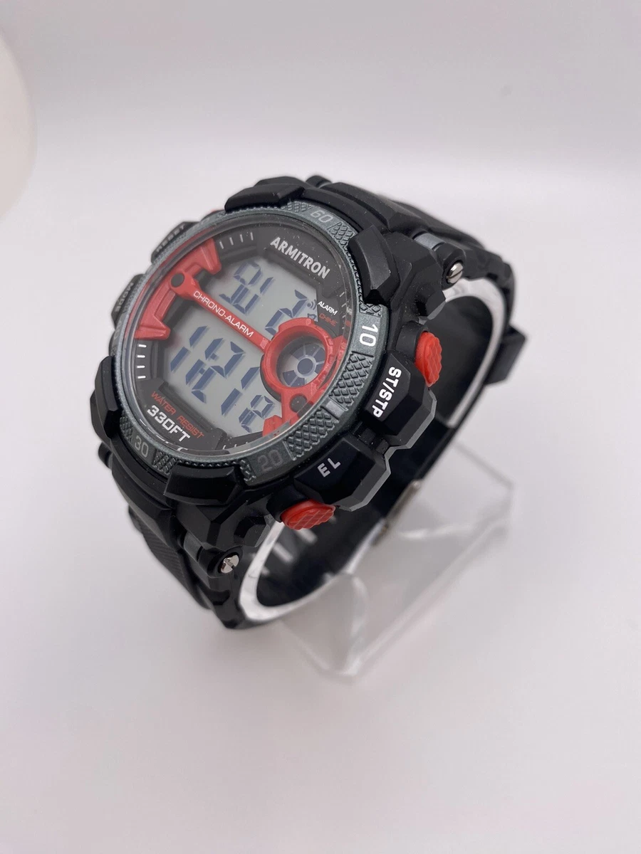 Armitron Pro Sport 40 8486 Mens Digital WR 330 ft Black and Red