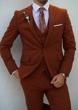 Men Wedding Suit 3 Piece Groom Suit Cocktail Party Wear Dinner Prom Coat Pants