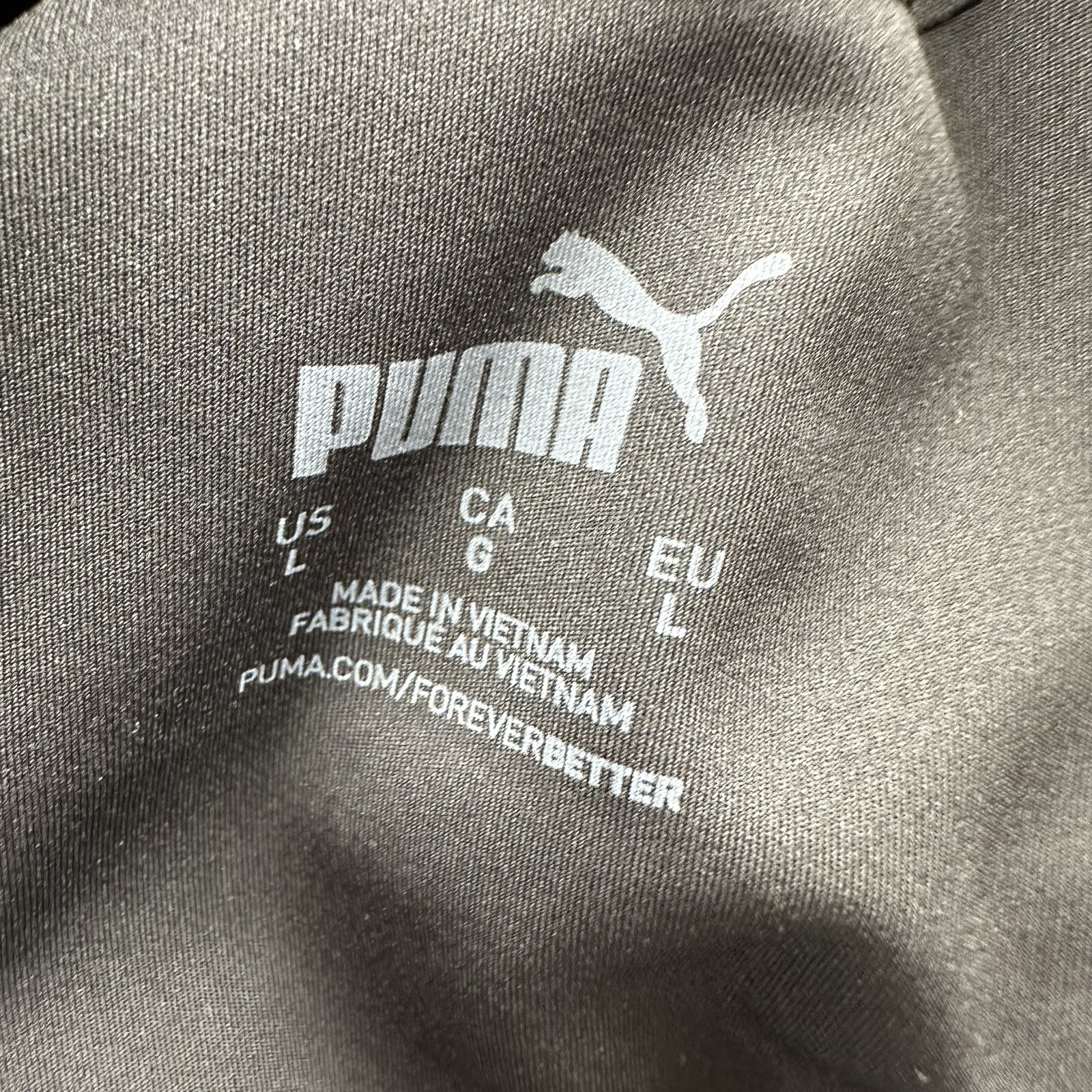 Puma Sports Bra Sz Large Mid Impact Fashion Luxe Ellavate Black Mesh Athleisure thumbnail 5