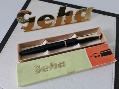 GEHA 701 ''FK'' school fountain pen with spare tank fountain pen piston filler original packaging Vintage