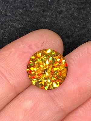 4.00 Ct Natural Full Fire Sphene Titanite Round Cut Gemstone For Jewellery