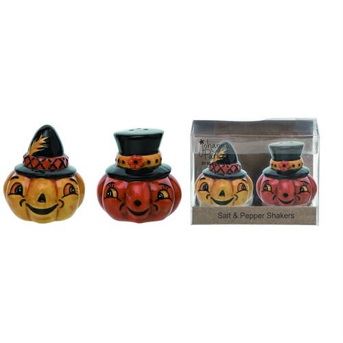 Johanna Parker JACK-O-LANTERN SALT & PEPPER Halloween - R0040 - Transpac