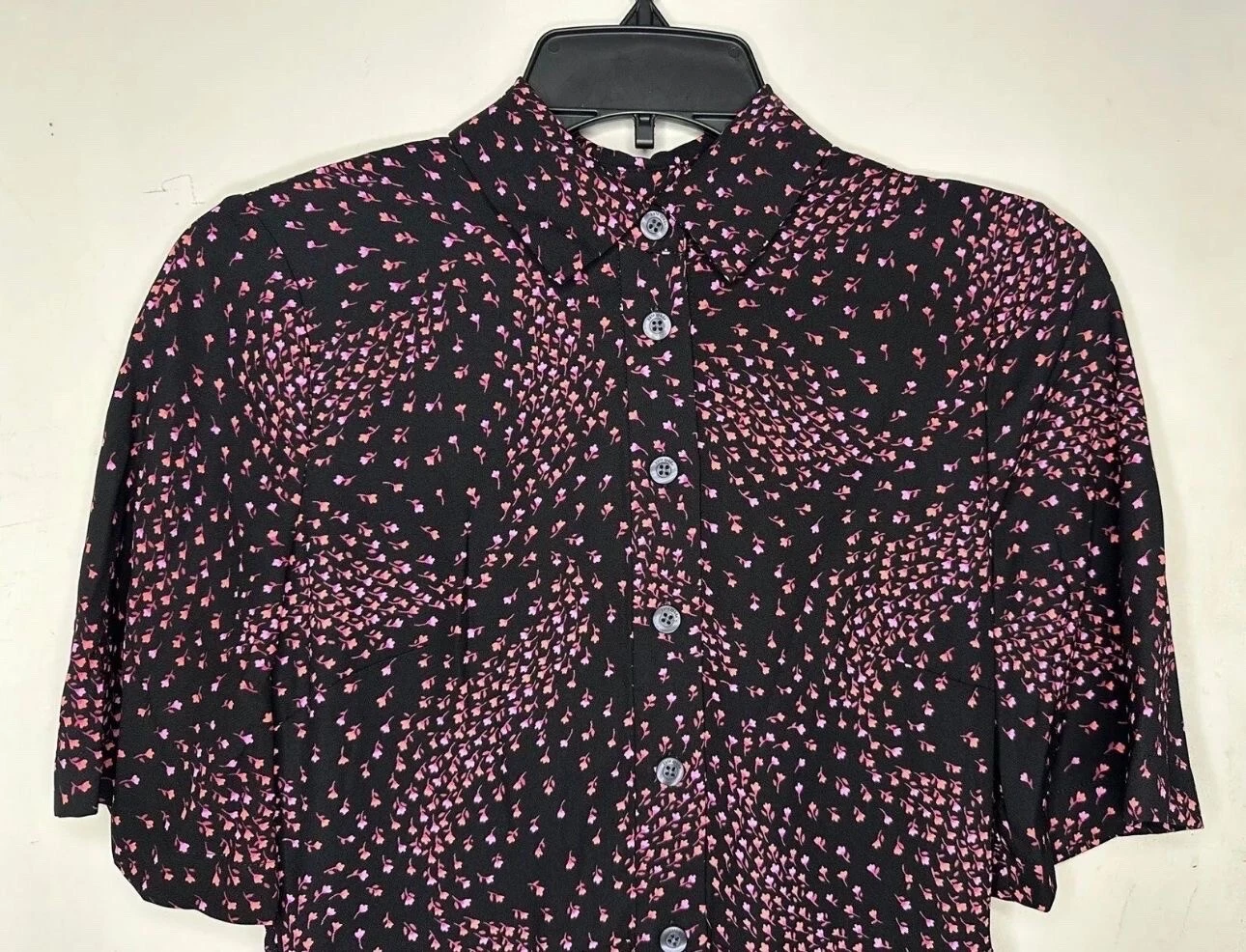 Camicia donna Kate Spade multicolore 4 prato cintura schiena fumè nuova con etichette $368