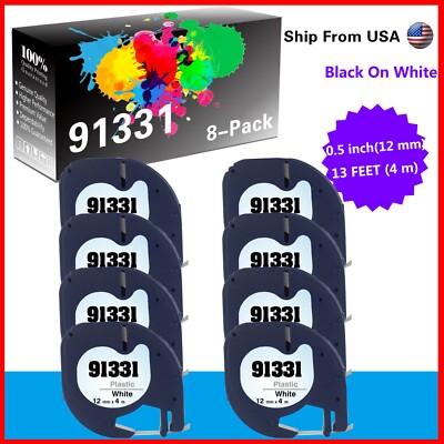 8 PK 91331 Label Tape Compatible for Dymo LetraTag QX 50 XR XM 2000 LT-100H