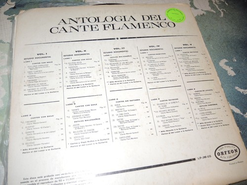 ANTOLOGIA DEL CANTE FLAMENCO VINYL LP ORFEON LP-JM-05 / 5 LP COMPILATION - Foto 10 di 10