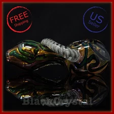 4.75" Handmade Dark Color Changing Wormhole Tobacco Smoking Bowl Glass Pipes