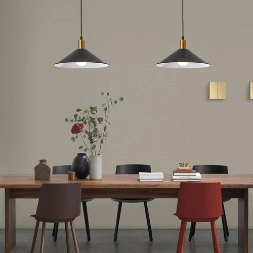 Farmhouse Matte Black Barn Pendant Light 1-Light Mid Century Dome Dining Room - Picture 9 of 9