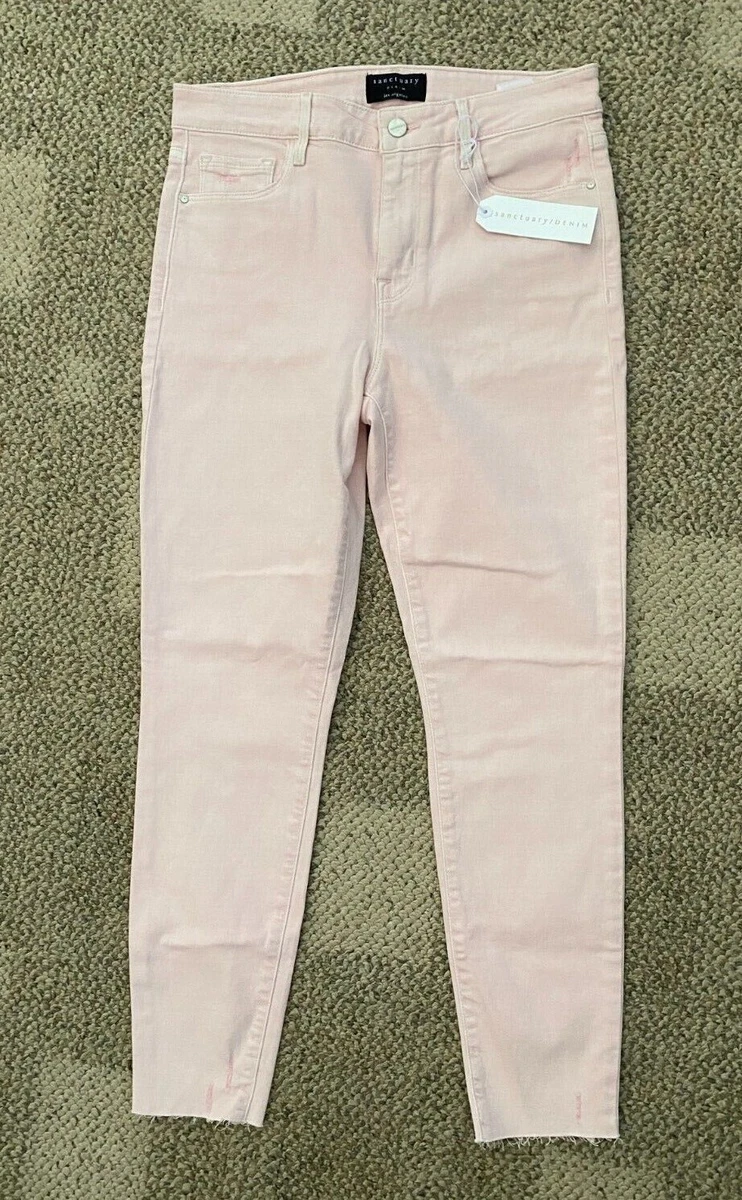 Juniors Sanctuary Pale Pink Jeans 29 7 8 Denim Social Ankle Skinny Stretch