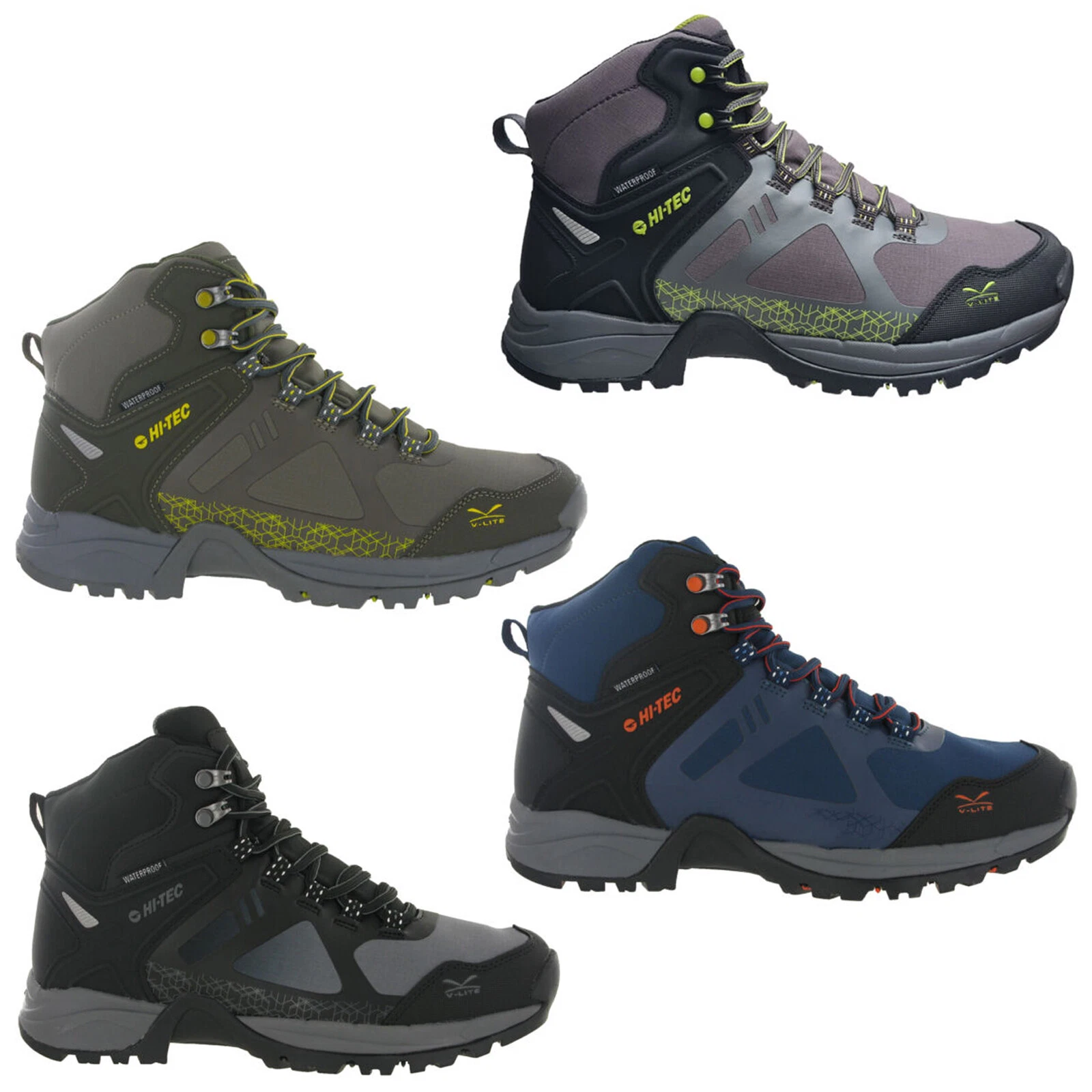 Hi-Tec Psych Mid Walking Boots Mens Waterproof Vegan Friendly Shoes UK7-12