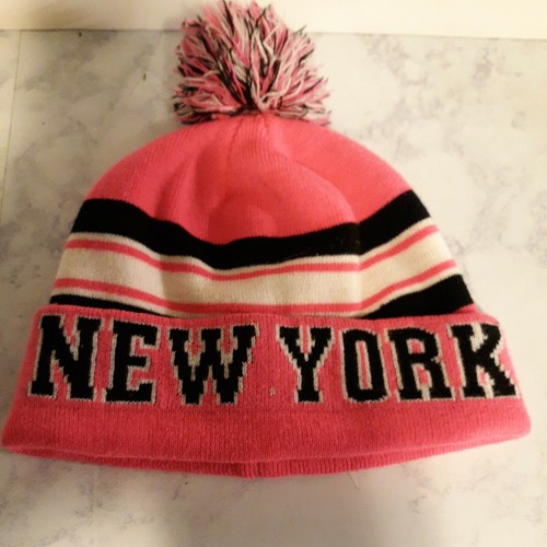 Cuffed Giants Pink Hat Knit Cap Ski 