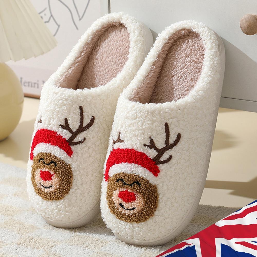 SAOLA Pantofole natalizie in pelliccia morbida suola spessa alce peloso pantofole forniture per la casa