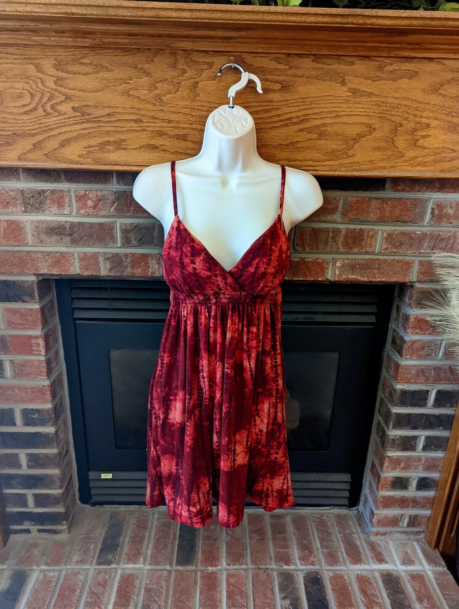 pink rose tie dye dress Pink Rose Red Tie-dye Dress Women's Size Medium