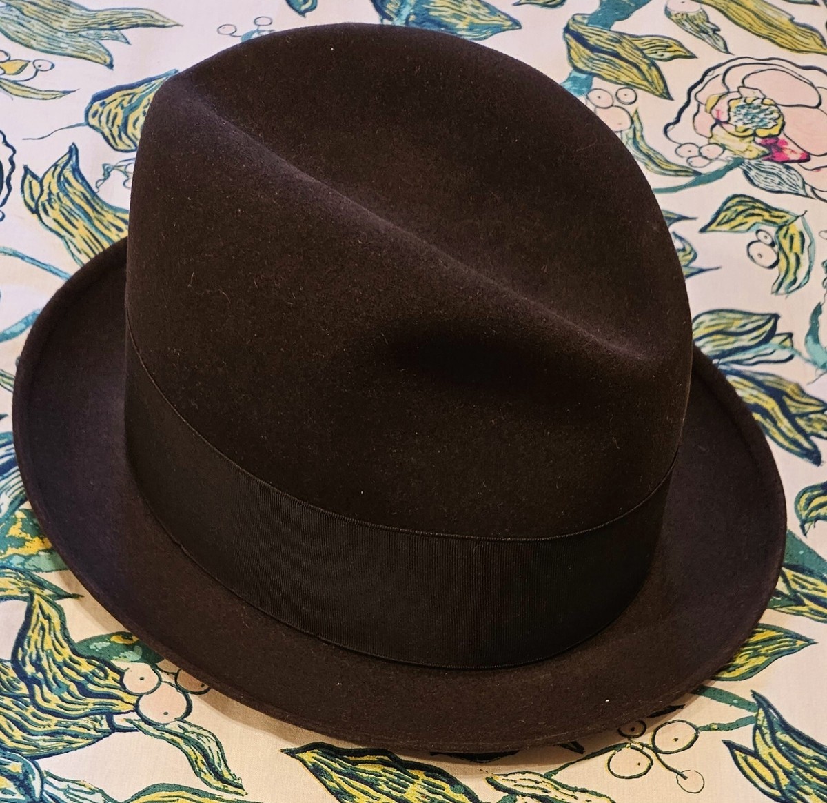 ※ tama　VINTAGE DOBBS HAT Vintage Dobbs Classic Felt Fedora Hat Jet 707 Color Mink