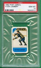 1982 POST CEREAL #15 YVON LAMBERT PSA 10 GEM MINT POP 5