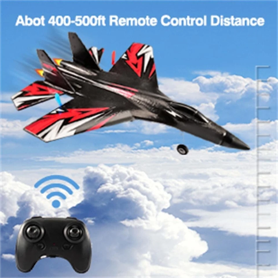 SU27 Fighter Glider RC Airplane 2.4G 2CH Remote Control Fixed Wing RTF LED Toys - Image 2 of 4