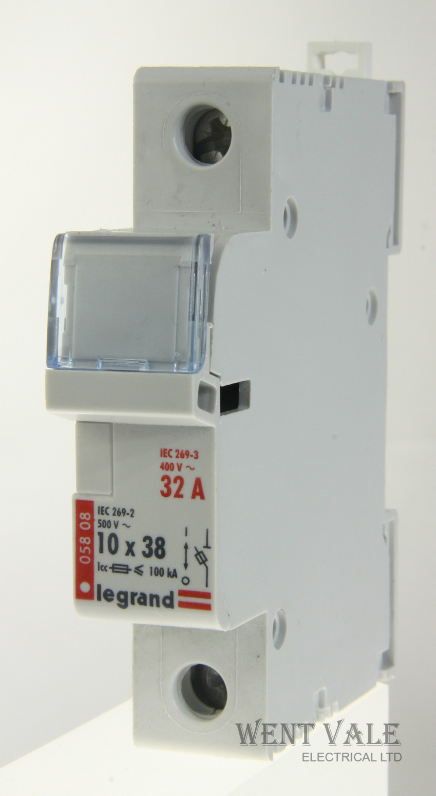 Legrand Lexic - 058 08 - Takes a 10 x 38mm 32a (max) Cartridge Fuse Holder Used