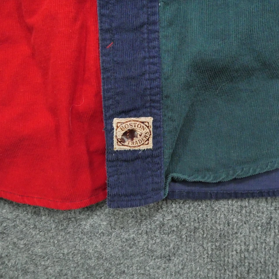 Vintage Boston Traders Shirt Mens Medium Blue Red Green Corduroy 90s - Image 2 of 4