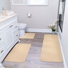 SussexHome 3 Piece Bathroom Rugs Set - Non-Slip Bath Rugs for Bathroom Floor