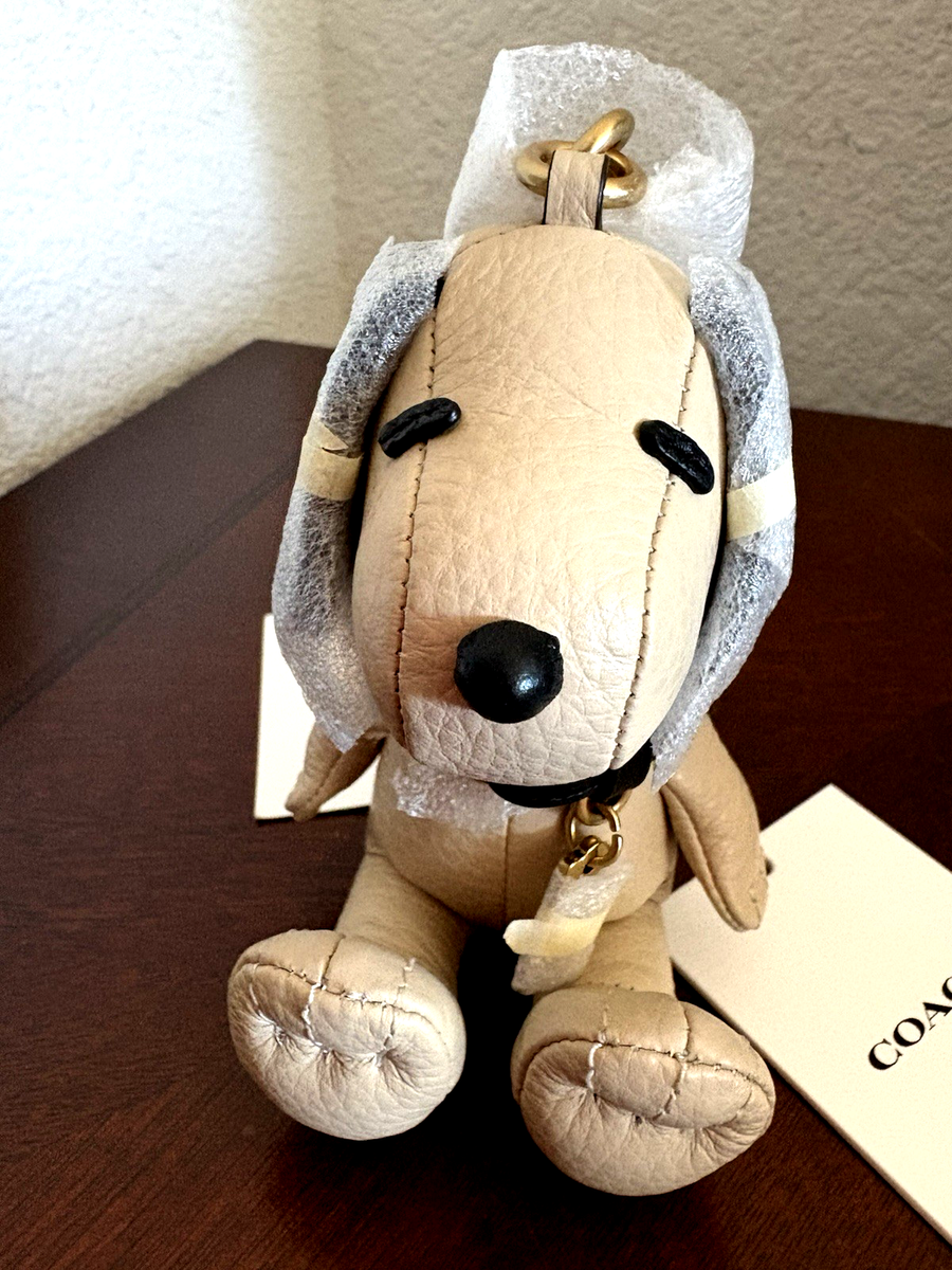 COACH PEANUTS SNOOPY Collectible Bag Charm Leather Chalk White