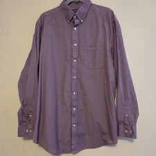 Roundtree & Yorke Men's Button Shirt XLT Red Blue Medallion 100% Cotton