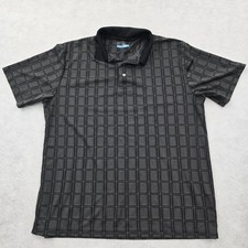 PGA Tour Short Sleeve Performance Golf Polo Shirt Mens Size XL Grid Pattern