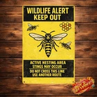 Caution Honeybees Sting Vintage Bee Hive 8x12 Tin Sign Garden Wall Art