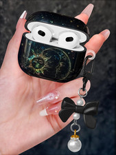 for Airpods 3 Case with Bow Keychain - Cute Women Glitter Shell Design Cover Gir