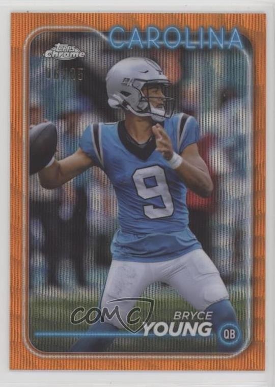 2024 Topps Chrome Orange Wave Refractor 6/25 Bryce Young #16 7dv