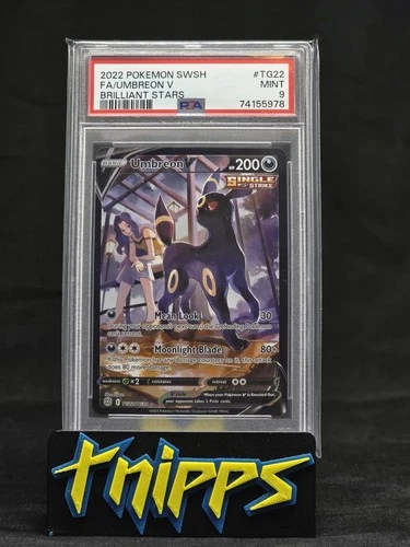 2022 Pokemon Brilliant Stars Umbreon V TG22 Trainer Gallery MINT PSA 9