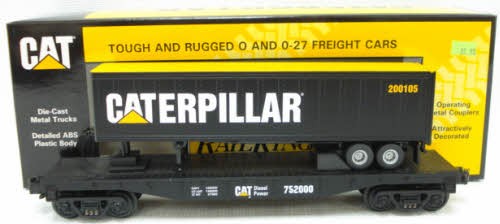 Coche plano Caterpillar calibre O MTH 30-7697 con remolque Caterpillar #752000 nuevo en caja | Zustand: New