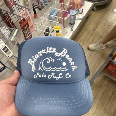 ralph lauren biarritz beach trucker hat blue adjustable one size