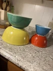Pyrex Primary Colors Nesting Mixing Vintage Bowls Set of 4 - 401, 402, 403, 404