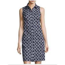 NEW Michael Kors Navy White Sleeveless Shirt Dress Resortwear Nautical Vacation