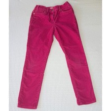 Crewcuts J Crew Girls Pink Corduroy Pants Size 10 Elastic Waist Slim Fit Leg