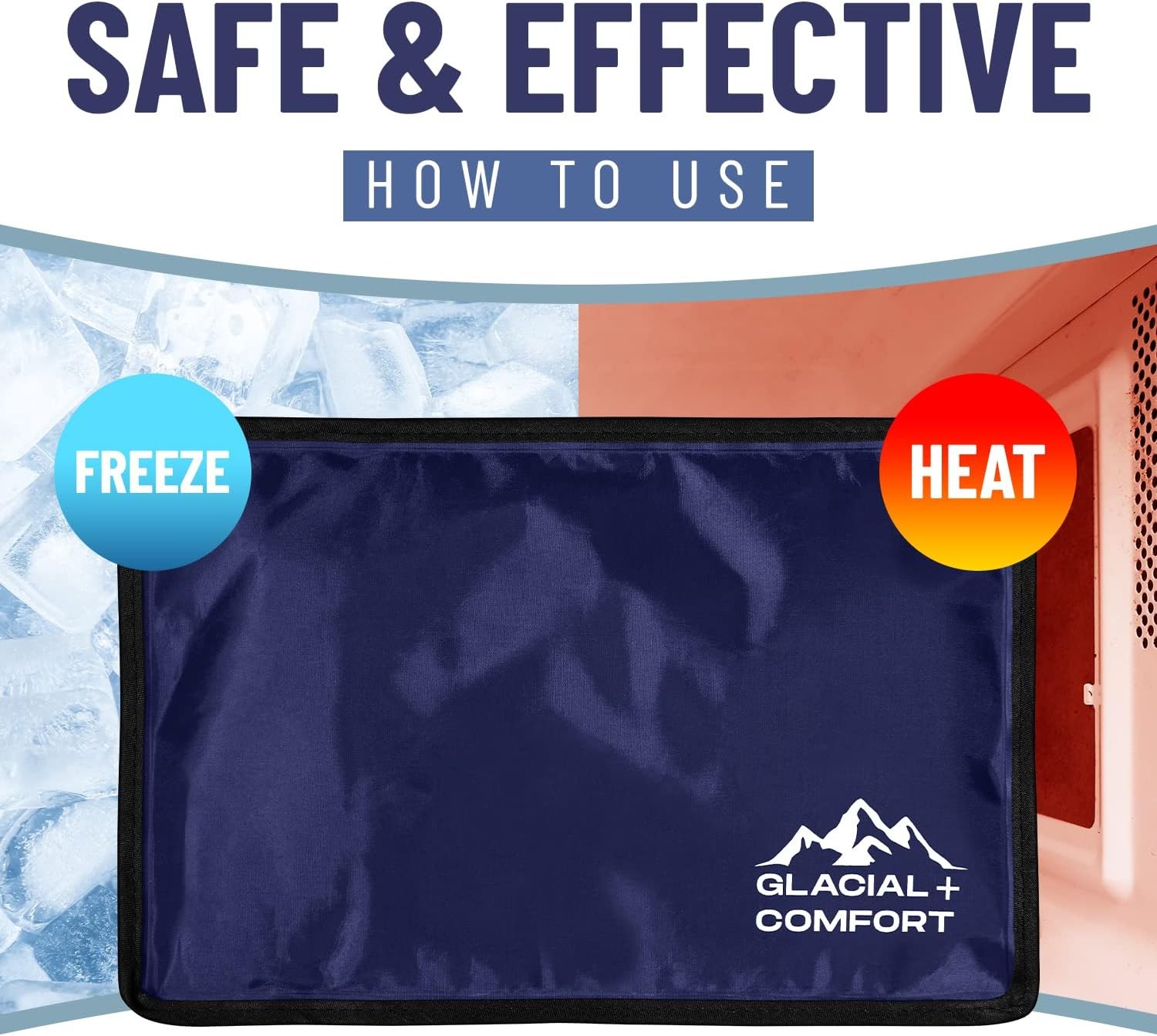 Glacial Comfort Large Gel Ice Pack for Injuries Reusable - (15 x 11) 