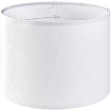 GO SO White Textured Drum lampshade 13 13 10 inch-1 Pack, White-Texture