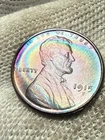 1915-S Lincoln Wheat Cent Lustrous Au+ Blue Hue  Better Date Toned W/die Cud