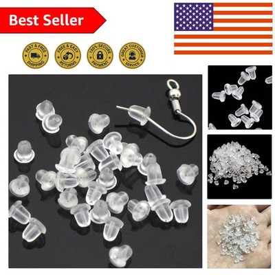500pcs Clear Earring Backs - Universal Fit Safety Pads for DIY Ear Accessories