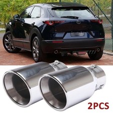 2X Car Exhaust Pipe Tip Rear Tail Throat Muffler For Mazda CX-5 CX-3 CX-30