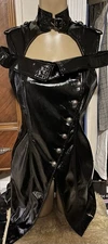 Shiny, Black Vinyl Punk Rave Dress/Tunic Top