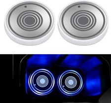 LED Cup Holder Lights, 2pcs LED Car Coasterss with 7 Colors Luminescent Light