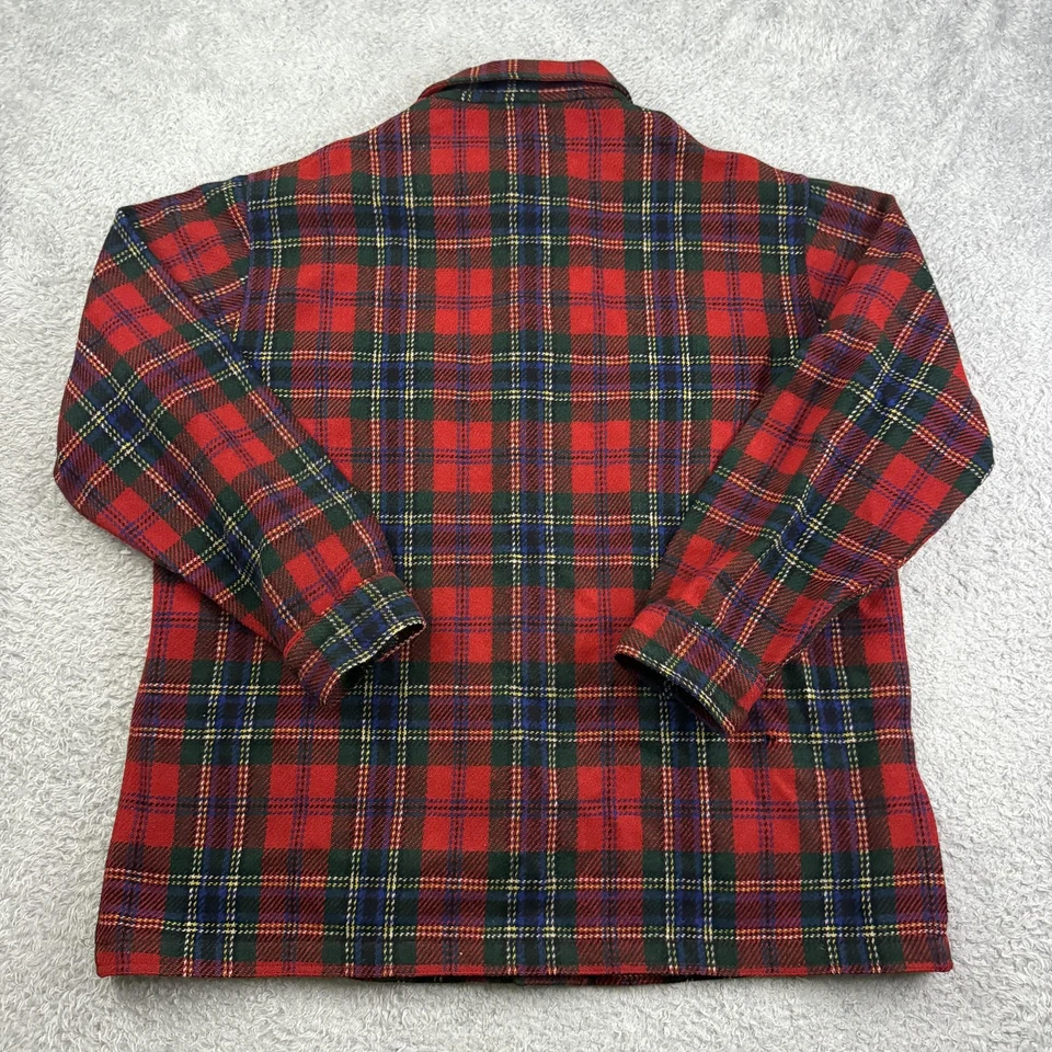 Vintage Pendleton Jacket Mens XL Red Green Tartan Plaid Wool Shirt Hunting - Image 2 of 4