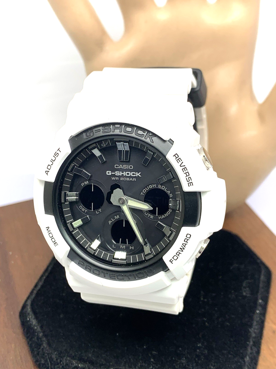 Casio Mens Watch G-Shock GAS100 White Resin Analog Digital Tough