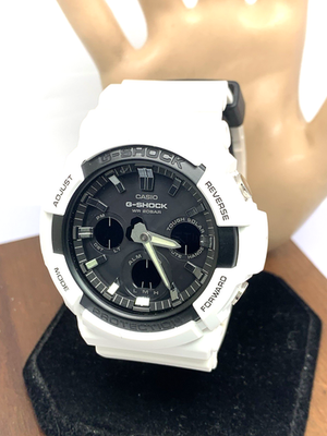 Casio Mens Watch G-Shock GAS100 White Resin Analog Digital Tough