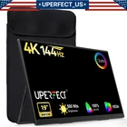 144Hz Portable Monitor, UPERFECT 19" 4K Gaming Monitor 3840*2160 HDMI USB C UHD