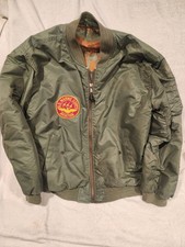 Vintage Military Green Aviation Flight Bomber Jacket Marine XL No Tags
