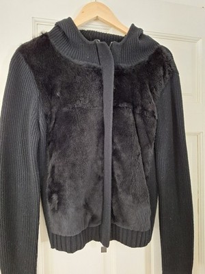 Max Mara Wool Fur Zip Up Jacket Medium